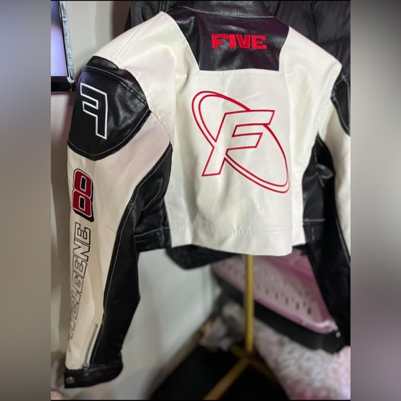 Aelfric Eden Womens Leather Jacket Cropped Motorcycle Biker Bomber Racing Jacket - Picture 8 of 10